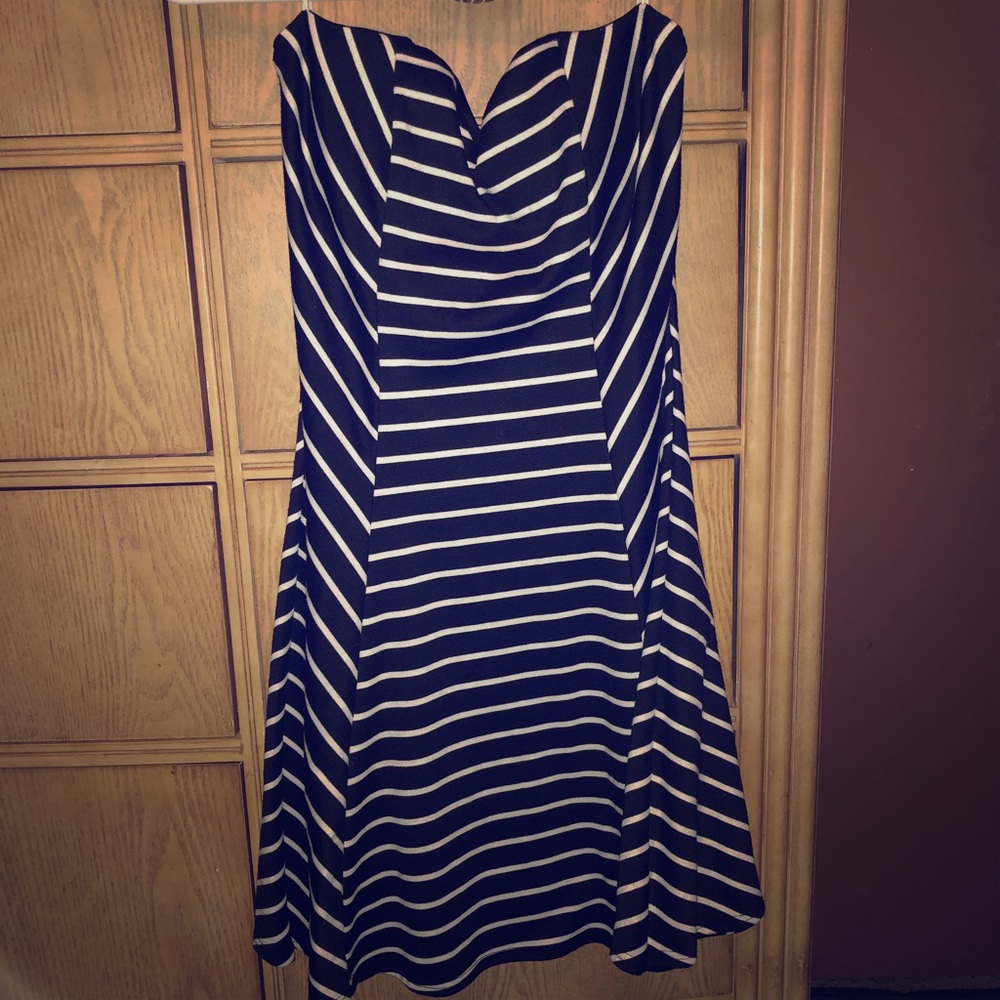 Manito Black and White Striped Mini Dress